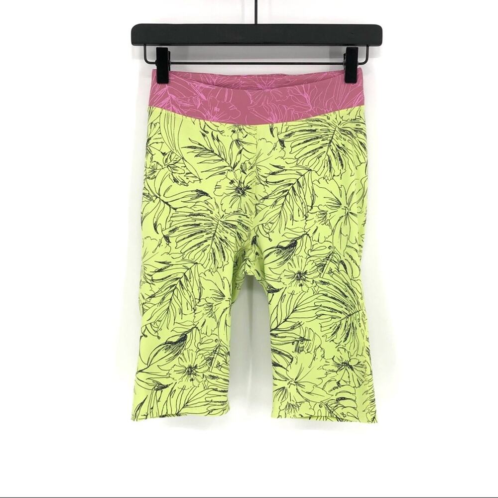 FREE PEOPLE Movement Fired Up Biker Shorts Neon Yellow XS